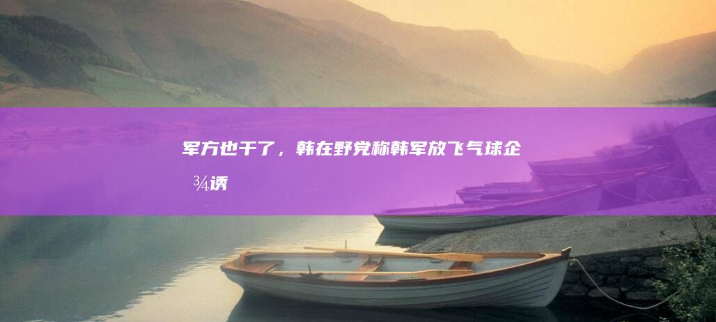 “军方也干了”，韩在野党称韩军放飞气球企图诱使“朝鲜挑衅”|向朝方